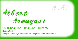 albert aranyosi business card